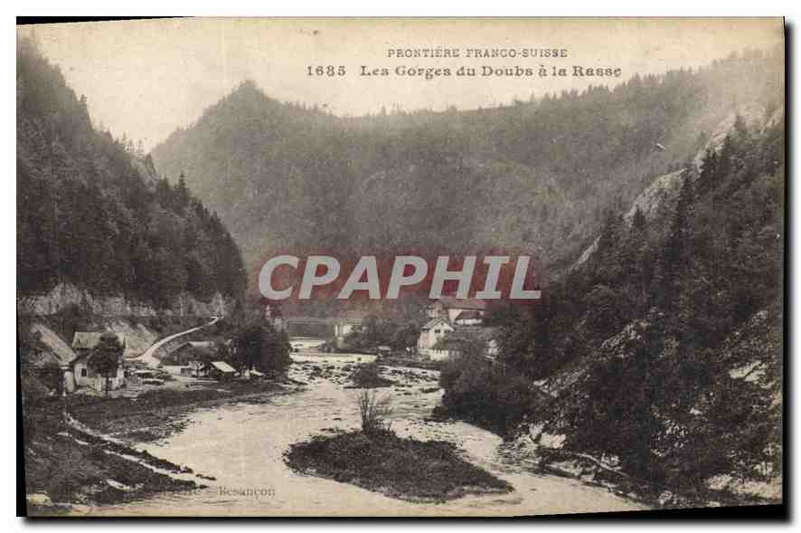 CPA Frontiere Franco Suisse les gorges du Doubs a la Rasse 