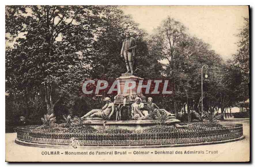 CPA Colmar Monument de l'amiral Bruat Colmar Denkmal des Admirales Druat 