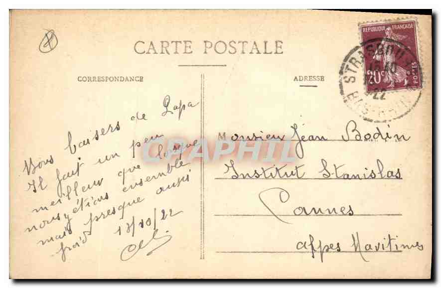 CPA Strasbourg Orangerie le Kiosque Oriental  — Rückseite