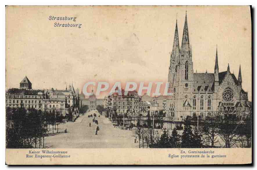 CPA Strasbourg rue Empereur Guillaume Eglise Protestante de la garnison 