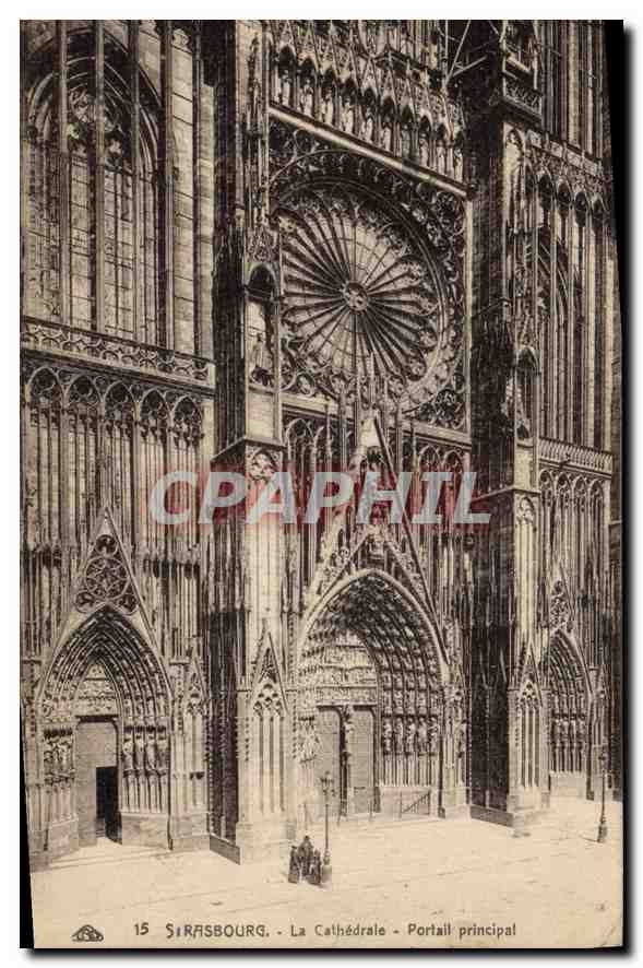 CPA Strasbourg la cathedrale portail principal 