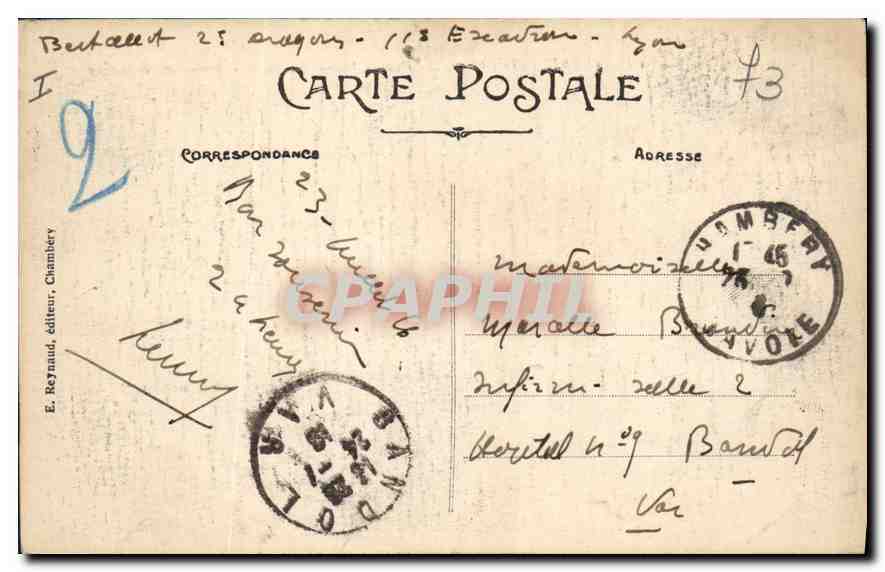 CPA Chambery le chateau des Ducs de Savoie XI siecle Monument Historique  — Rückseite