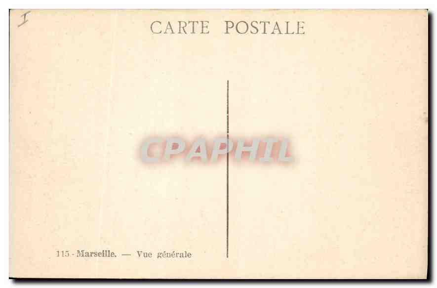 CPA Marseille vue generale  — Verso