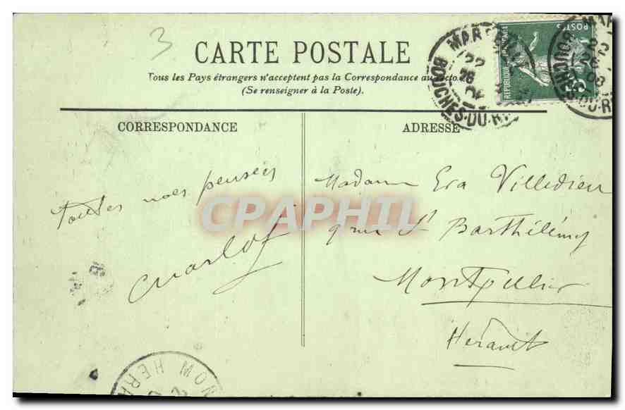 CPA Soleil Couchant a Marseille  — Verso