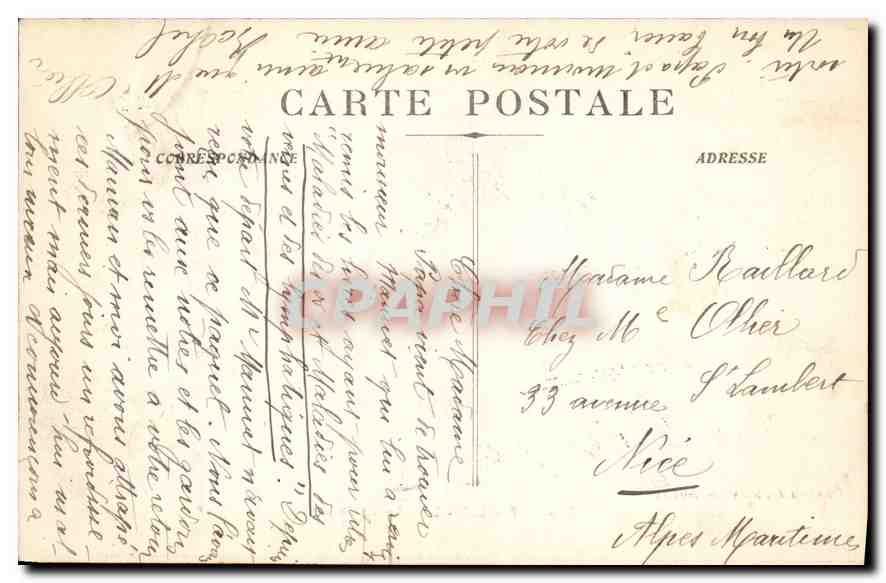CPA Marseille le palais de Justice  — Verso