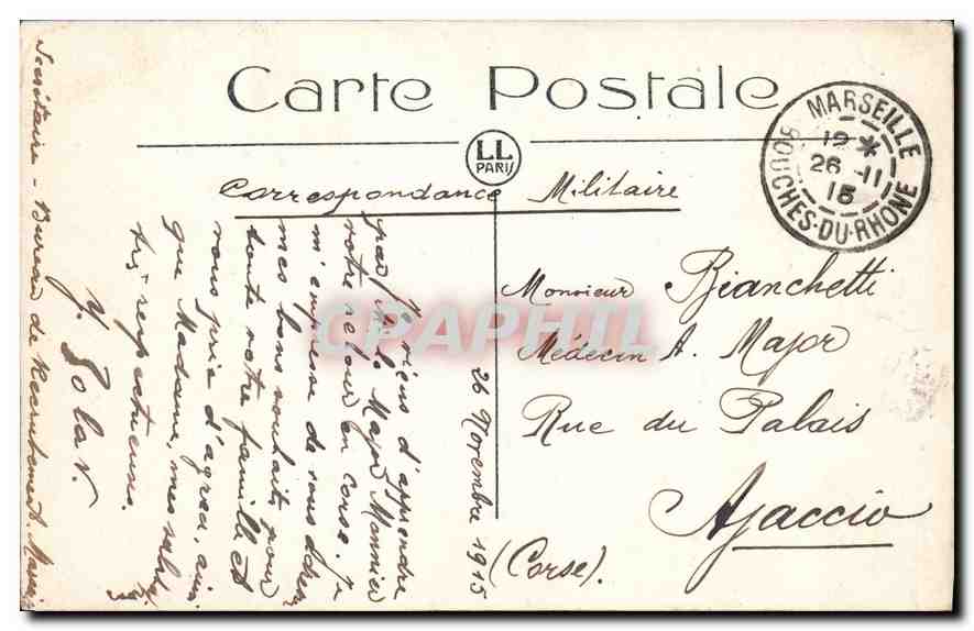 CPA Marseille la Passe du vieux port  — Rückseite