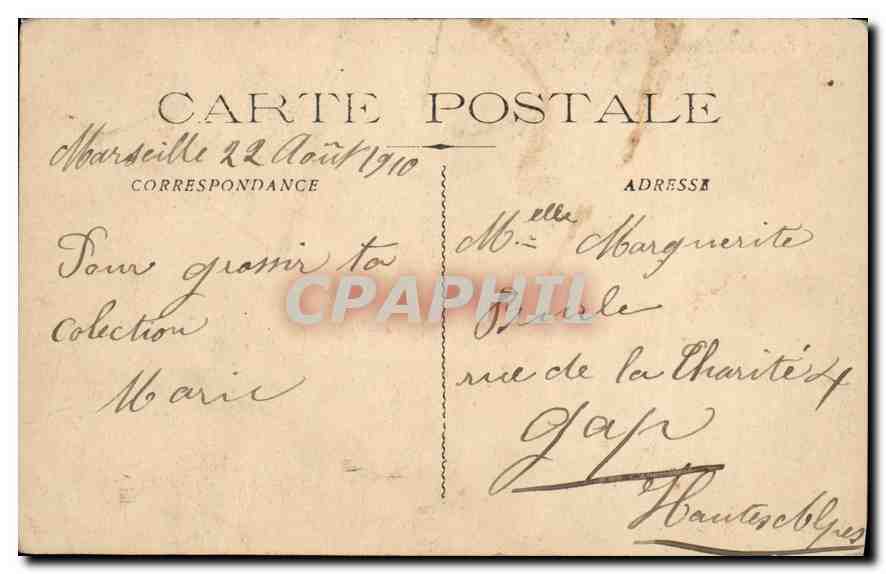 CPA Marseille le palais Longchamp  — Verso