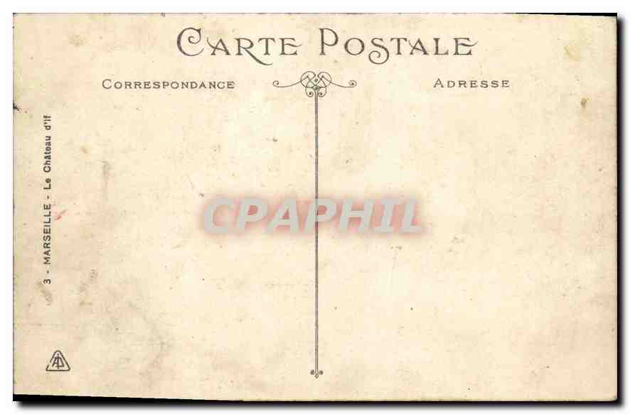 CPA Marseille le chateau d'If  — Rückseite