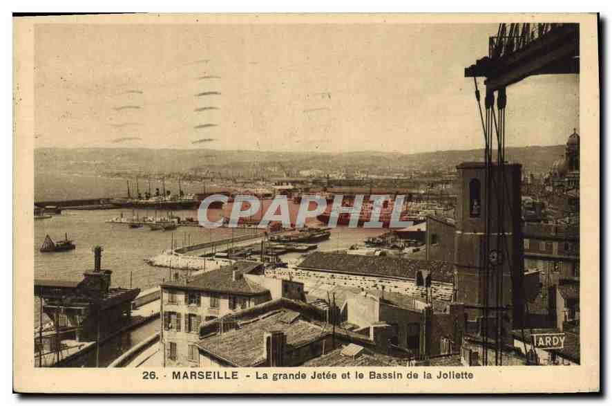 CPA Marseille la grande Jetee et le Bassin de la Joliette 