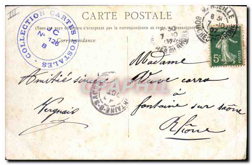 CPA Marseille Quais de la Joliette  — Verso