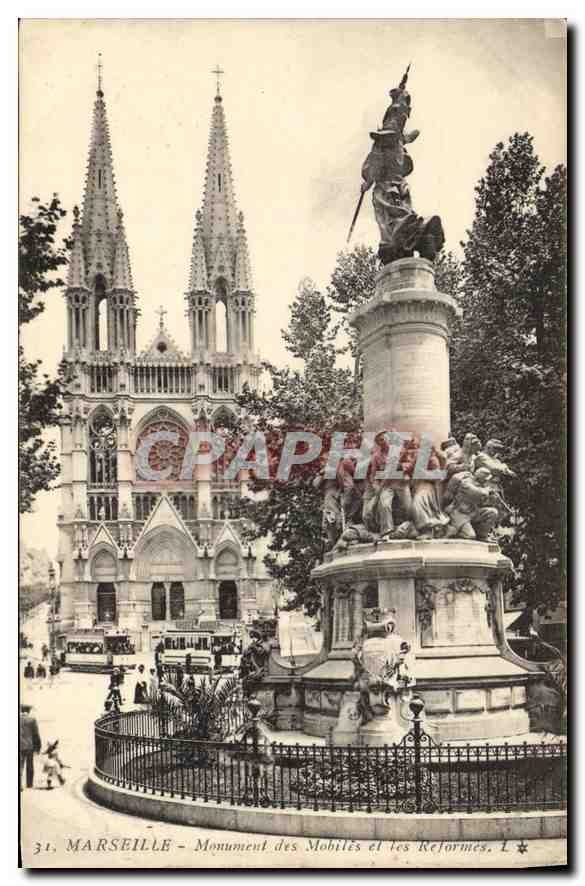 CPA Marseille Monument des Mobiles et les Reformes 