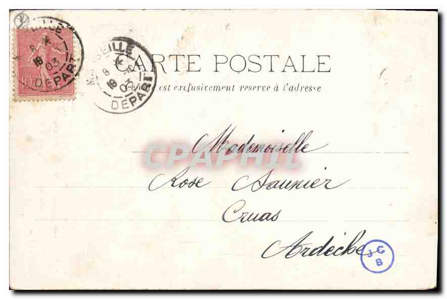 CPA Marseille Eglise des Reformes  — Verso