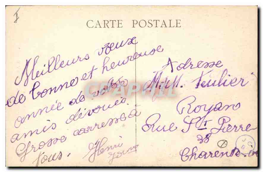 CPA Marseille Monument des Mobiles et l'eglise des Reformes  — Rückseite