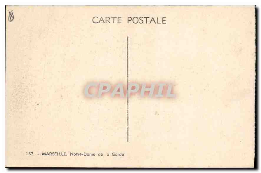 CPA Marseille Notre Dame de la garde  — Rückseite