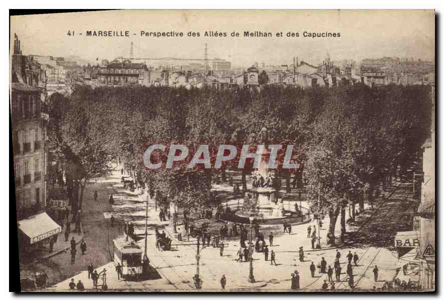 CPA Marseille Perspective des Allees de Meilhan et des Capucines 