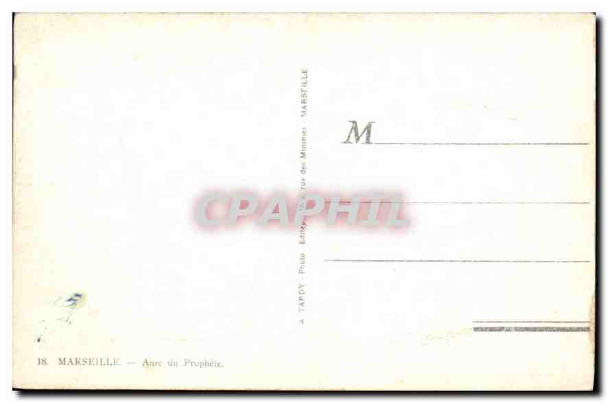 CPA Marseille Anse du Prophete Automobile — Verso