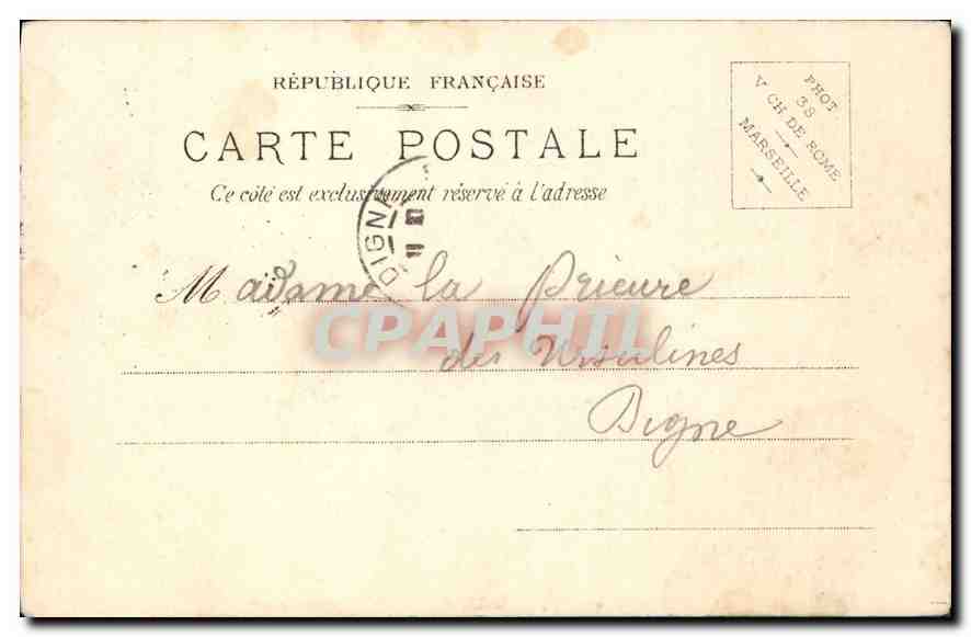CPA Marseille eglise St Vincent de Paul les Reformes  — Rückseite