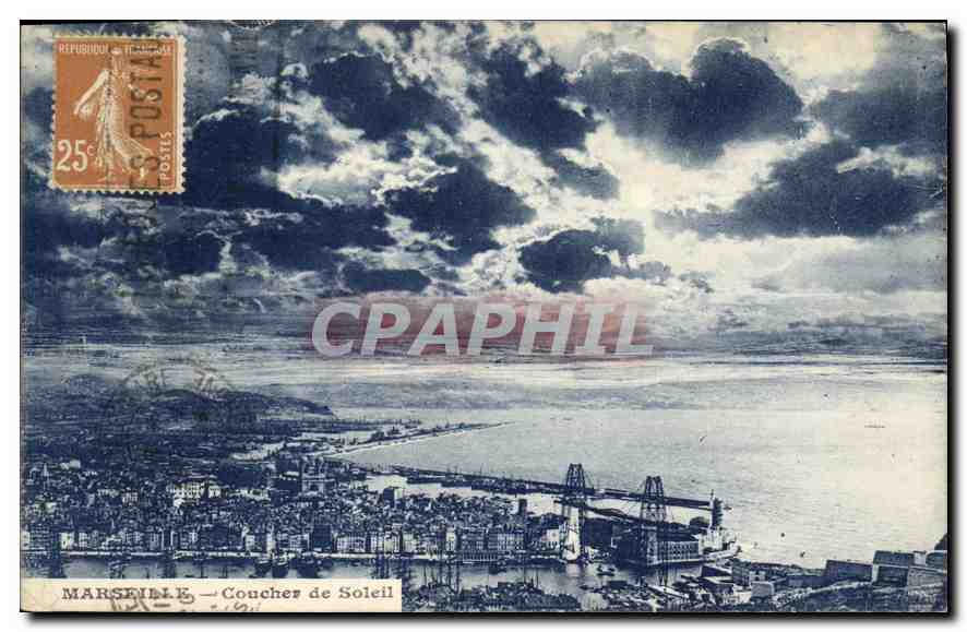 CPA Marseille Coucher de Soleil 