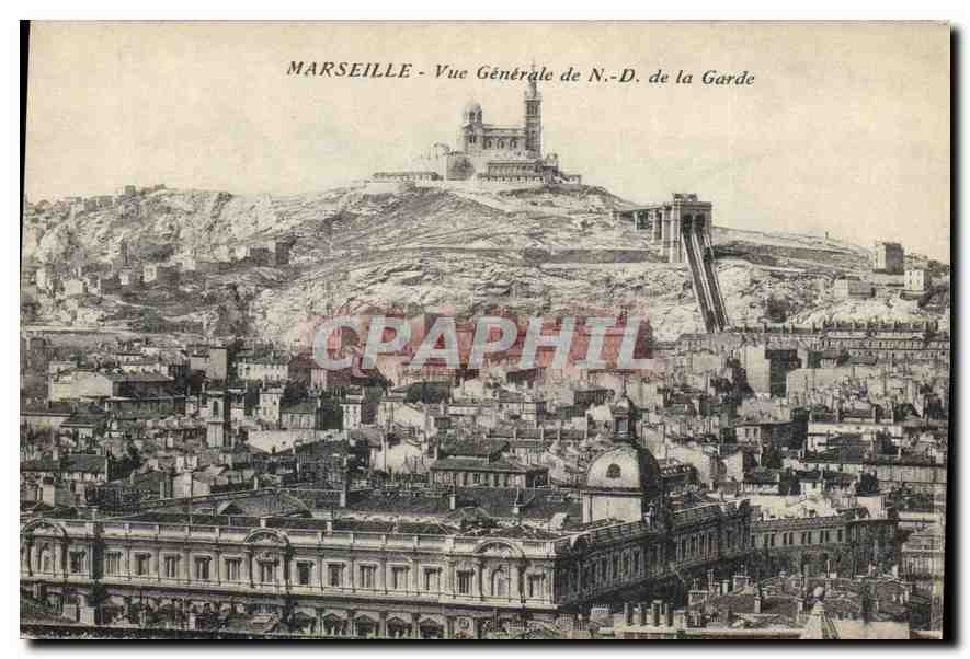 CPA Marseille vue generale de N D de la Garde 