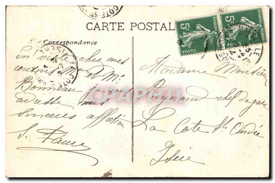 CPA Marseille Fontaine Cantini la Source  — Verso