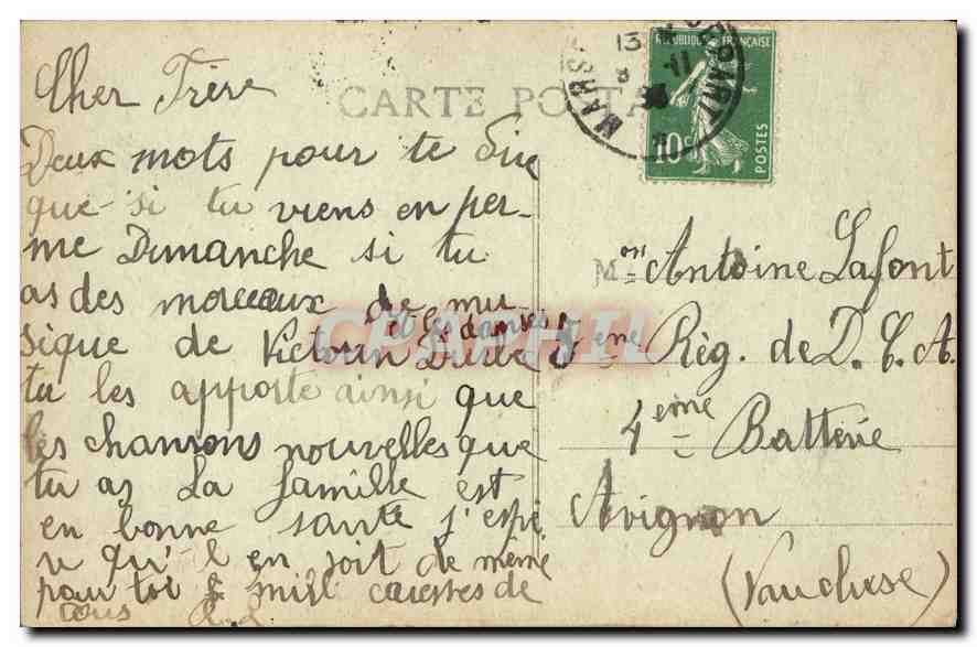 CPA Marseille Fontaine Cantini la Source  — Verso