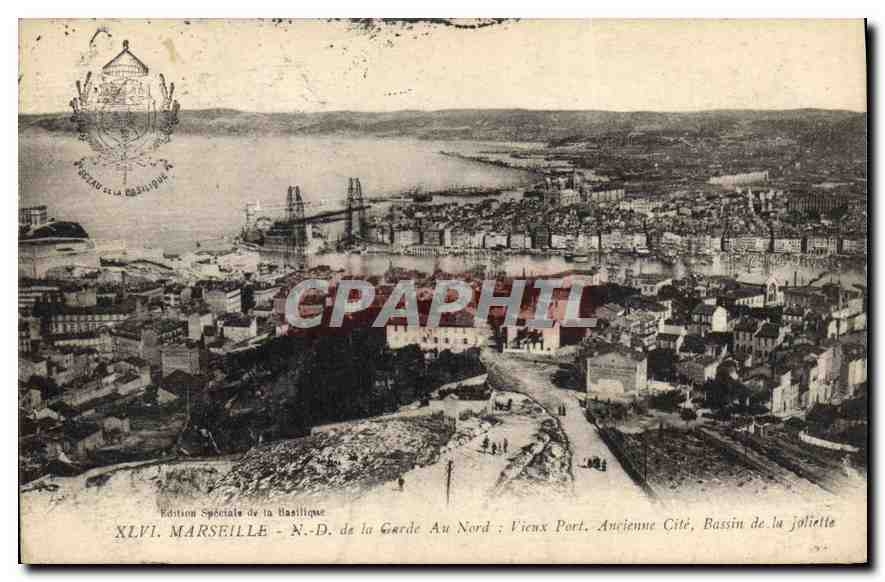 CPA Marseille N D de la Garde au Nord vieux port ancienne cite Bassin de la Joliette 