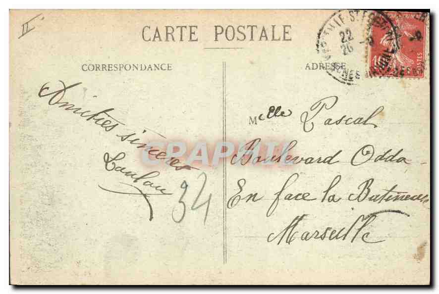 CPA Marseille Notre Dame de la Garde a l'Ouest le Golde et les Iles  — Rückseite
