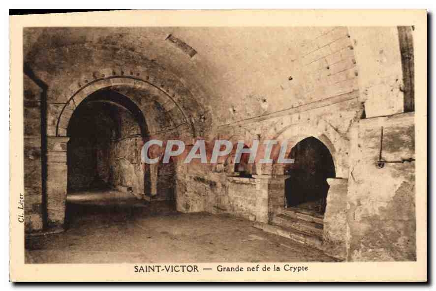CPA Saint Victor grande nef de la Crypte 