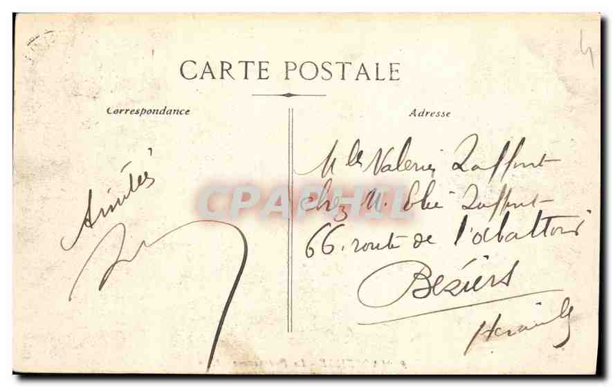 CPA Marseille la Prefecture  — Verso