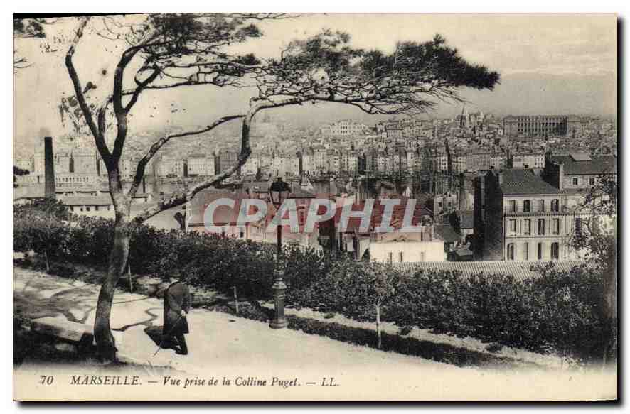 CPA Marseille vue prise de la Colline Puget 