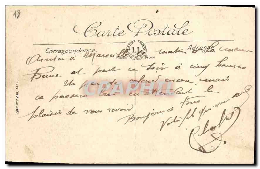 CPA Marseille Notre Dame de la Garde  — Rückseite