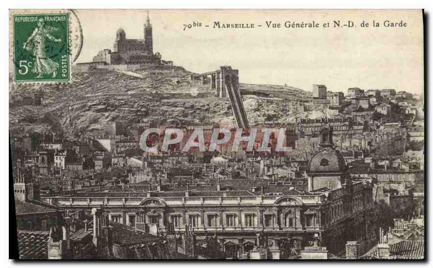 CPA Marseille vue generale et N D de la Garde 