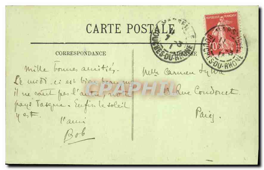 CPA Marseille vue sur la Joliette prise du Phare  — Verso