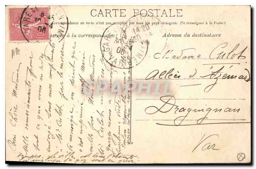 CPA Marseille Eglise des Reformes  — Rückseite