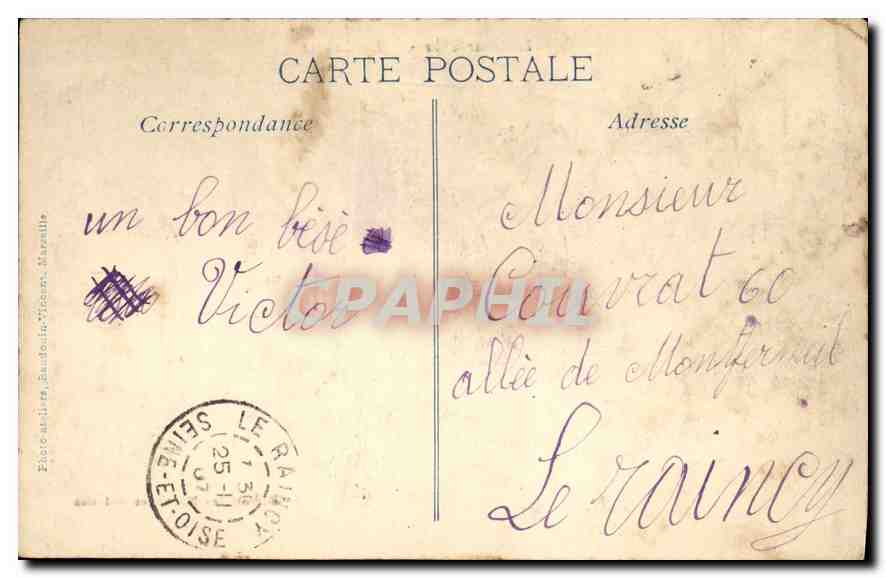 CPA Marseille la Bourse  — Rückseite