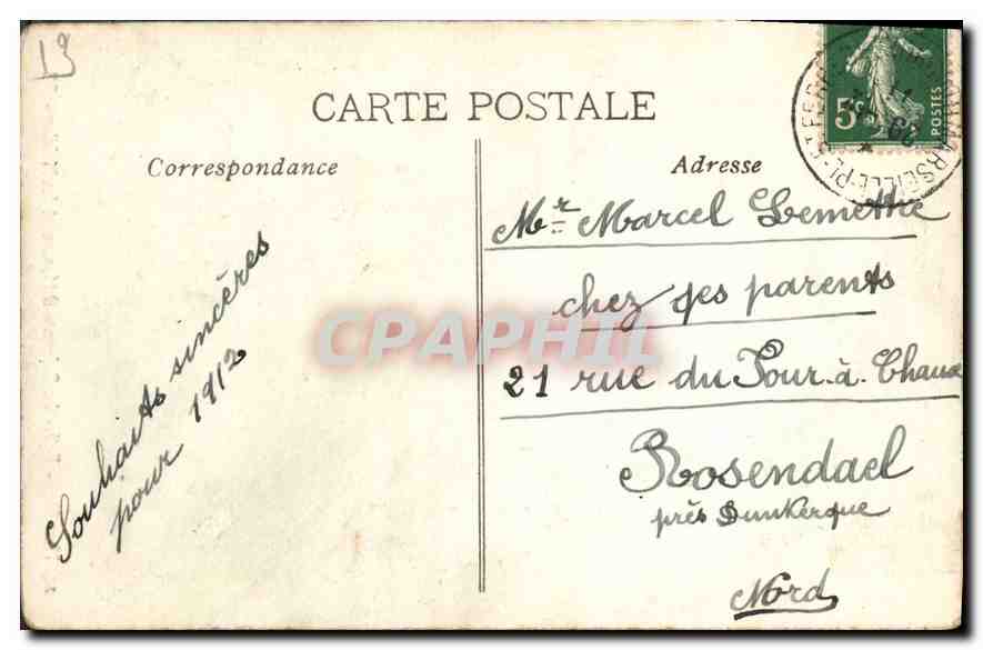 CPA Marseille Eglise des Reformes et monument des Mobiles  — Rückseite
