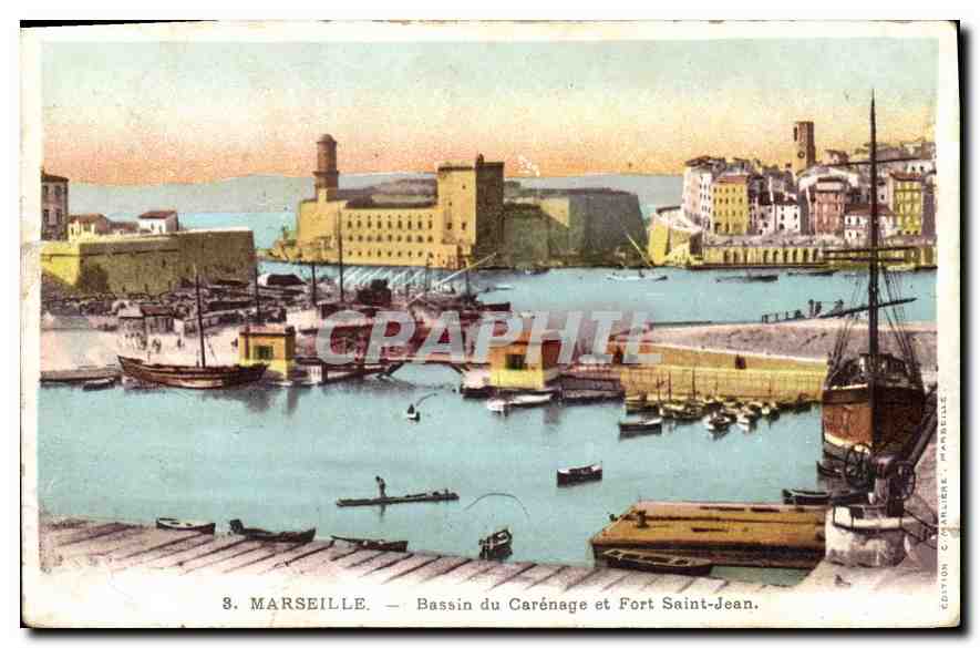 CPA Marseille Bassin du Carenage et Fort Saint Jean 