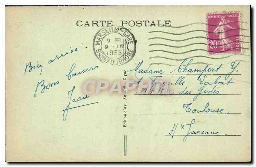 CPA Marseille Notre Dame de la Garde et les Ascenseurs  — Rückseite
