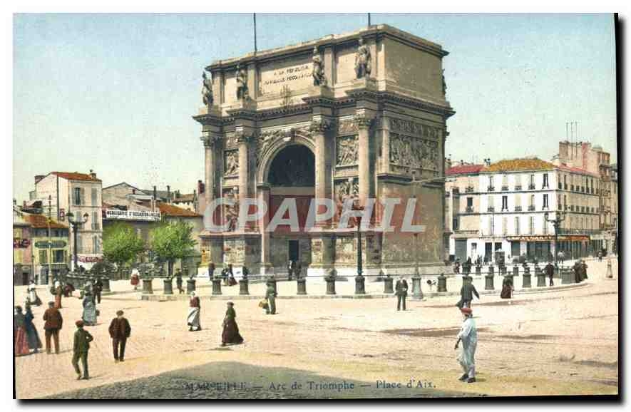 CPA Marseille Arc de Triomphe place d'Aix 