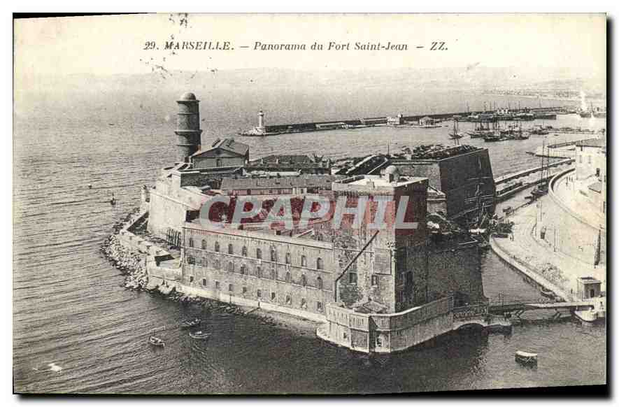 CPA Marseille Panorama du Fort Saint Jean 