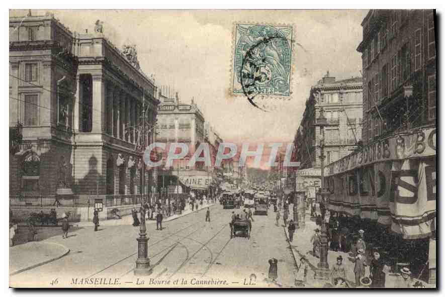 CPA Marseille la Bourse et la Cannebiere 