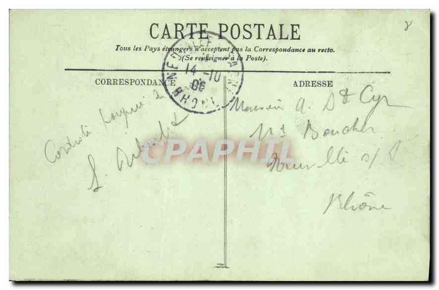 CPA Marseille la Bourse et la Cannebiere  — Verso