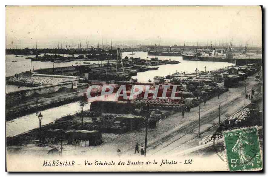 Marseille — Vue Générale des Bassins de la Joliette — LM