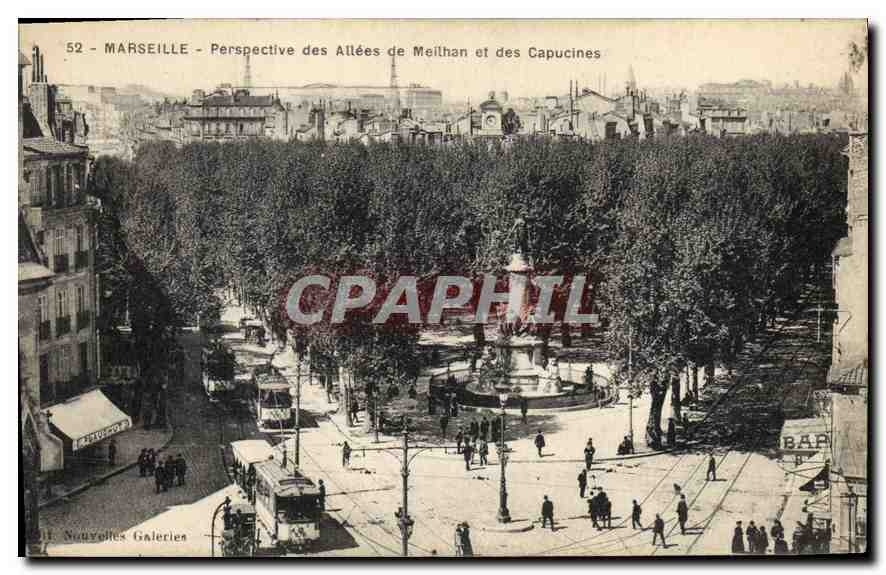 CPA Marseille Perspective des Allees de Meilhan et des Capucines 