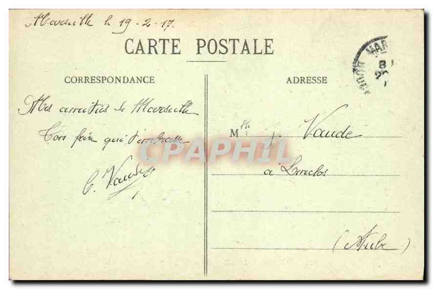 CPA Marseille Port d'Aix  — Verso