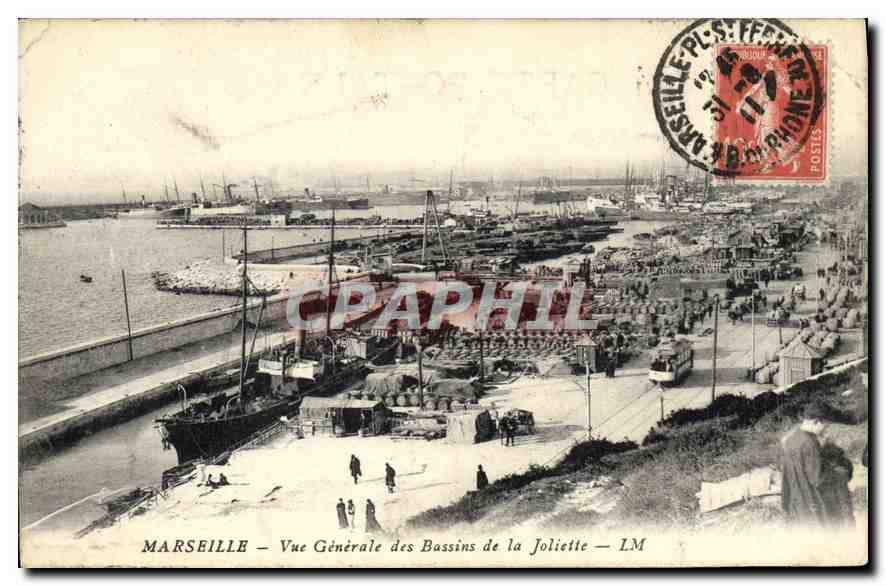 CPA Marseille vue generale des Bassins de la Joliette 