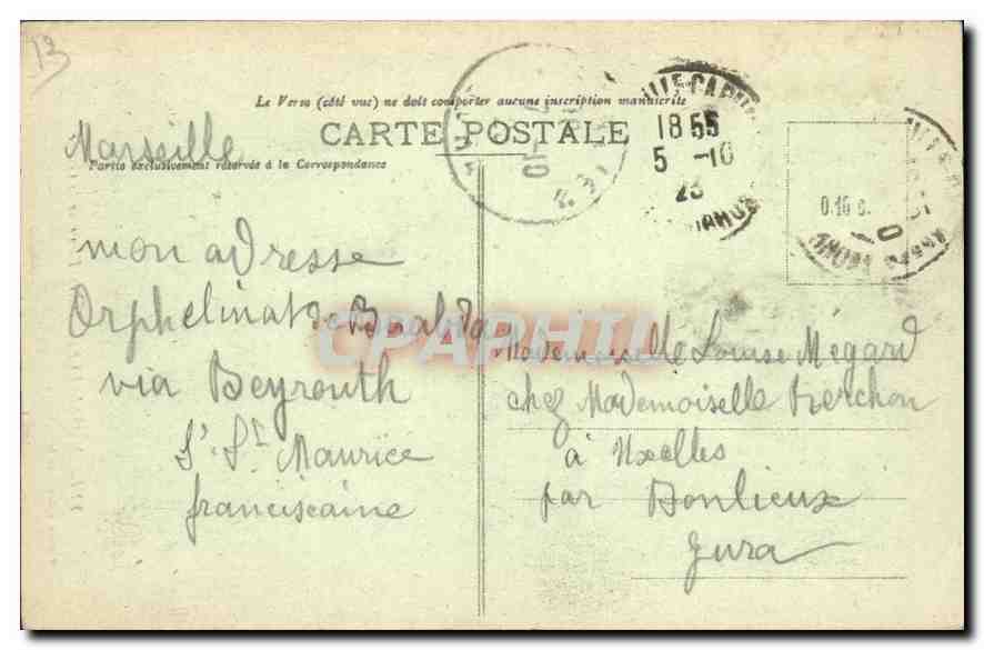 CPA Marseille Notre Dame de la Garde  — Rückseite