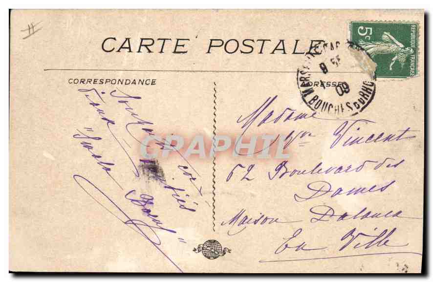 CPA Marseille les Danaides  — Rückseite