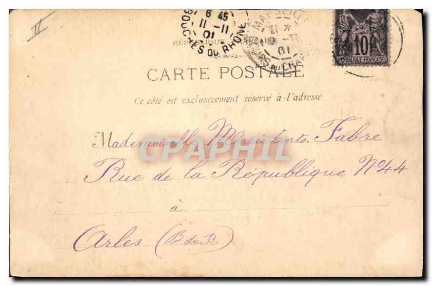 CPA Marseille le Quai des Forges  — Verso