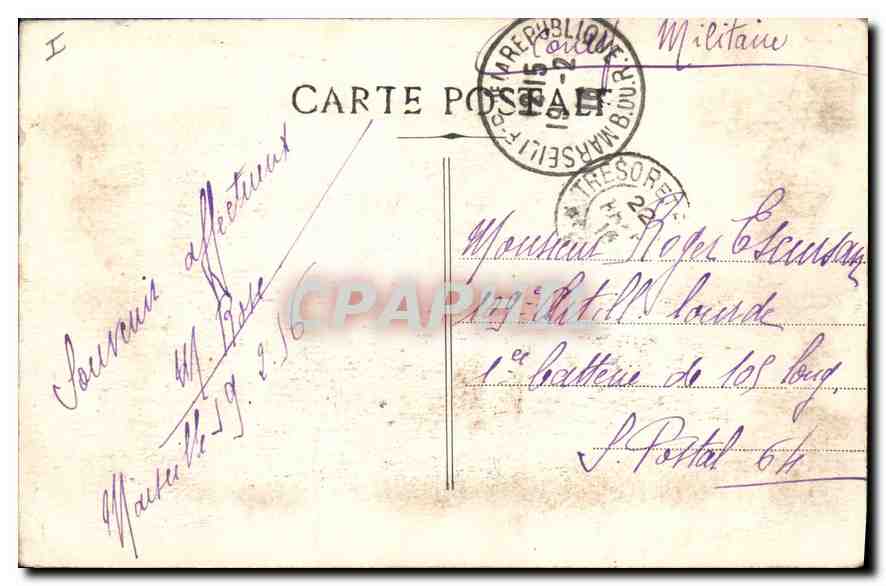CPA Marseille le Pont Transbordeur  — Verso